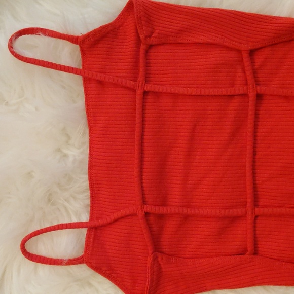 Garage red strappy back top - Picture 2 of 6